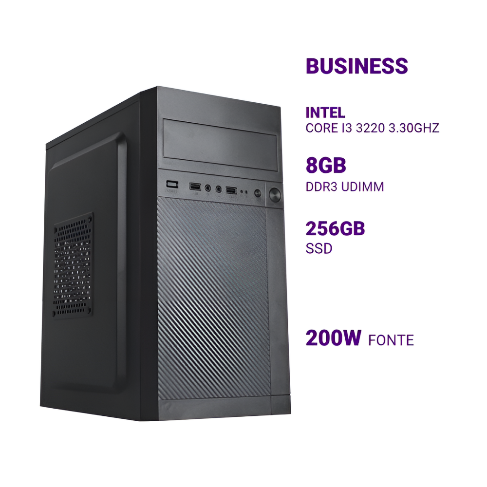 Computador Truedata Skul b300 Intel I3-3240 3.3Ghz 8gb Ssd 240gb Fonte 200w Truedata